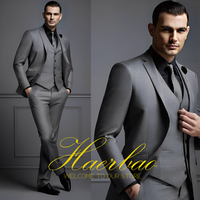 Ensemble de smoking 3 pièces pour hommes d'affaires, blazer slim fit, veste et pantalon glacés, smoking de marié de mariage, dîner formel 1